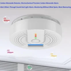 Kolmonoxiddetektor med LCD-display och starkt ljudlarm – bärbar CO-varnare för hemmet, husvagn och resa