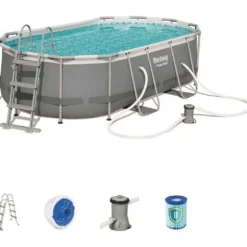 Komplett familjepool - Power Steel pool 7.250L 424x250x100 cm
