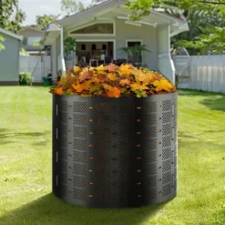 Kompostbehållare 220 gallon, expanderbar utomhuskompostor, enkel installation & hög kapacitet för bördig jord.
