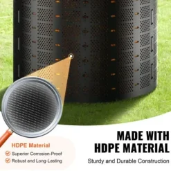 Kompostbehållare, 832,8 L, 335x90 cm, Svart, HDPE