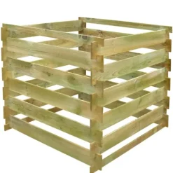 Kompostbehållare 0,54 m3 fyrkantig trä