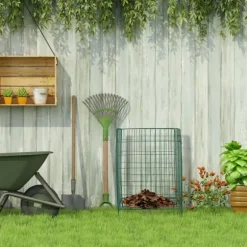 Kompostbehållare, Metall, 68x46x46 cm, Grön