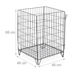Kompostbehållare, Metallnät, 68x46x46 cm, Svart
