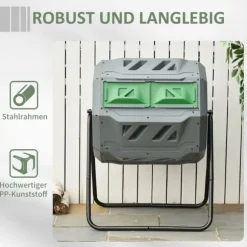 Kompostbehållare, 71x65x96 cm, Grå