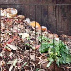 Kompostbehållarset, Metall, 70x90x90 cm, Svart