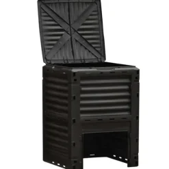 Komposter, 300L kapacitet, 48 ventiler, plastmaterial,Svart