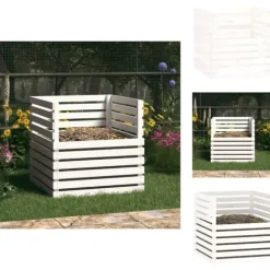 Komposterare - Living Kompostlåda vit 80x80x78 cm massiv furu