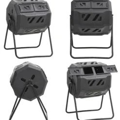 Kompostlåda för trädgården svart 73x64x95 cm 160 L - Kompostbehållare - Kompostlåda - Home & Living