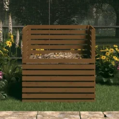 Kompostlåda honungsbrun 100x100x102 cm massiv furu