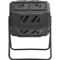 Kompostlåda med 360° rotation - Snabb kompostering | Färg: Svart | Storlek: 73x64x95 cm | Volym: 160 L