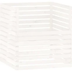 Kompostlåda vit 100x100x102 cm massiv furu