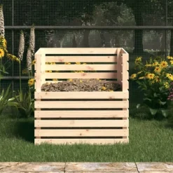 Kompostlåda 80x80x78 cm massiv furu