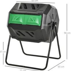 Komposttunna - Trädgårdskompost - 30 L Kapacitet - Metall - Rund - Chokladbrun