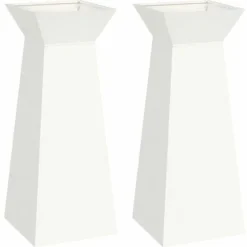 Konformad växtställning i vit plast - Modern dekoration för inomhus och utomhus | Storlek: 40x40x101 cm | Färg: Vit