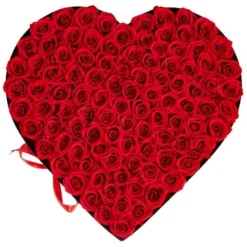 Konserverad Rosbukett, 375x383x220 mm, Röd