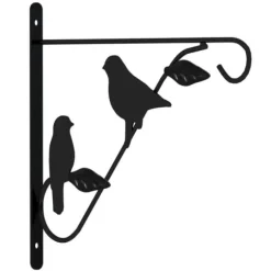 Konsoler för hängande korgar - 4 st svart stål | Färg: Svart | Storlek: Standard