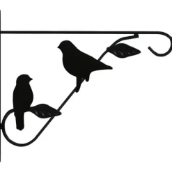 Konsoler för hängande korgar - 4 st svart stål | Färg: Svart | Storlek: Standard