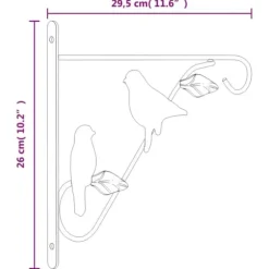 Konsoler för hängande korgar - 4 st svart stål | Färg: Svart | Storlek: Standard