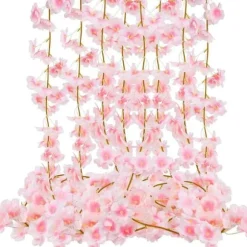 Konstgjorda blommor, 4 st 6ft konstgjord körsbärsblomskrans hängande hem Bröllopsträdgård