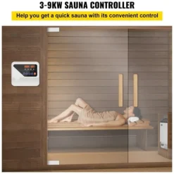 Kontrollenhet för extern bastuvärmare 3KW-9KW, Bastuspiskontroll 104-221℉, Tid och Temperatur.