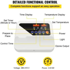 Kontrollenhet för extern bastuvärmare 3KW-9KW, Bastuspiskontroll 104-221℉, Tid och Temperatur.