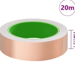 Koppartejp 2000x5 cm - Dubbelsidig och flexibel | Färg: Koppar | Material: Miljövänlig koppar