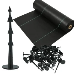 KOTARBAU® Ogrässkyddande Trädgårdstextil Universal För Ogräs Svart Rulle 110 G/M2 0,6 X 100 M + Pinnar