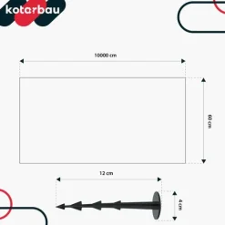 KOTARBAU® Ogrässkyddande Trädgårdstextil Universal För Ogräs Svart Rulle 110 G/M2 0,6 X 100 M + Pinnar