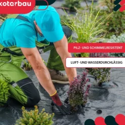 KOTARBAU® Ogrässkyddande Trädgårdstextil Universal För Ogräs Svart Rulle 110 G/M2 0,6 X 100 M + Pinnar