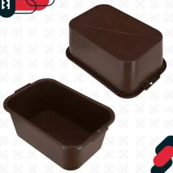 KOTARBAU® Rektangulär trädgårdscontainer Murbrukscontainer 45 l brun 3-pack