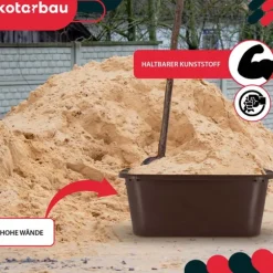 KOTARBAU® Rektangulär trädgårdscontainer Murbrukscontainer 45 l brun 3-pack