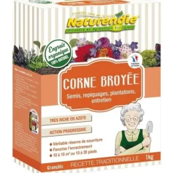 Krossad horngödsel - NATURENDIE - Granulat - För 10 till 15 m² eller 10 till 20 plantor - 1 kg