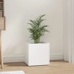 Krukor & odlingslådor - Living Odlingslåda vit 40x40x40 cm konstruerat trä