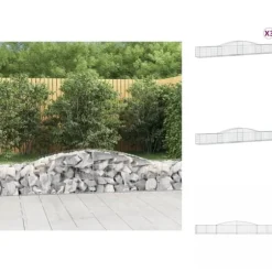 Krukor & odlingslådor - Living Gabioner bågformade 3 st 400x50x40/60 cm galvaniserat järn