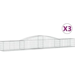 Krukor & odlingslådor - Living Gabioner bågformade 3 st 400x50x40/60 cm galvaniserat järn