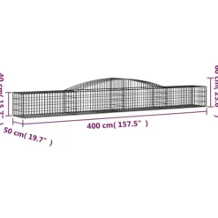 Krukor & odlingslådor - Living Gabioner bågformade 3 st 400x50x40/60 cm galvaniserat järn
