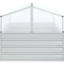 Krukor & odlingslådor - Living Upphöjd odlingslåda med växthus 100x100x85 cm silver