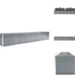 Krukor & odlingslådor - Living Odlingslåda upphöjd galvaniserat stål 480x80x77 cm grå