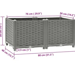 Krukor & odlingslådor - Living Upphöjd odlingslåda 80x40x38 cm polypropen