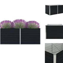 Krukor & odlingslådor - Living Odlingslåda 160x80x45 cm galvaniserat stål antracit