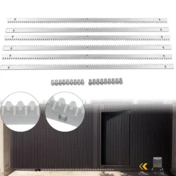 Kuggstänger till elektrisk skjutgrindsöppnare, 6 m (6×1 m), rostfritt stål, silver