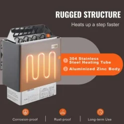 6KW Elektrisk Bastuvärmare, Spis med Digital Kontroller, för 5-9 m³ Hem Spa