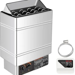 9kW hem/kommersiell väggmonterad elektrisk bastuaggregat med extern styrenhet, justerbar tid och temperatur, lätt att installera