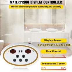 9KW ånggenerator för SPA-rum, digital display, 35℃-55℃, bastu, hem & kommersiell ånggeneratorsats.