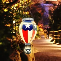 LED Solar varmluftsballonglampa Trädgårdshängande nattlampa för utomhusfestdekor