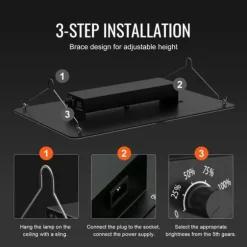 LED V grow light, 300W fullspektrum, dimbar, hög avkastning, Samsung dioder för inomhusodling och växthus.