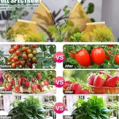 LED växtlampa för inomhusbruk – 420 fullspektrum LED med justerbart stativ 40–160 cm, golvlampa för odlingsväxter