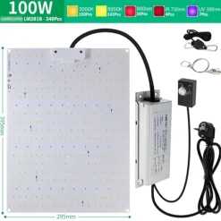 LED Växtlampa, Full Spektrum, Fytoväxtlampa,100W