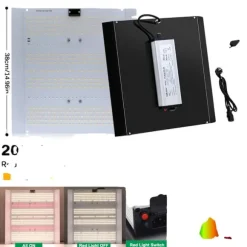 LED Växtlampa, Full Spektrum, Dimmbar Funktion,EU, Röd ljusströmbrytare