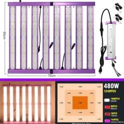 LED Växtlampa, Hög Effektivitet, Full Spektrum,EU, 480W